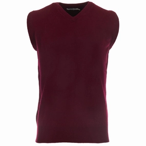 ProQuip Lambswool Water Repellent Golf Slipover - Bordeaux Fresh Relaxed
