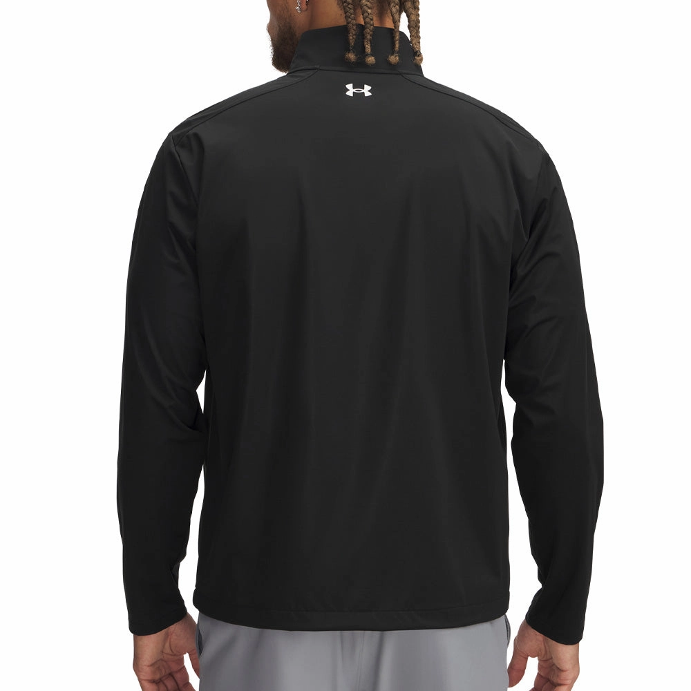 Urban Casual Shiny Finish Under Armour Drive Wind Full Zip Pullover - Black/White