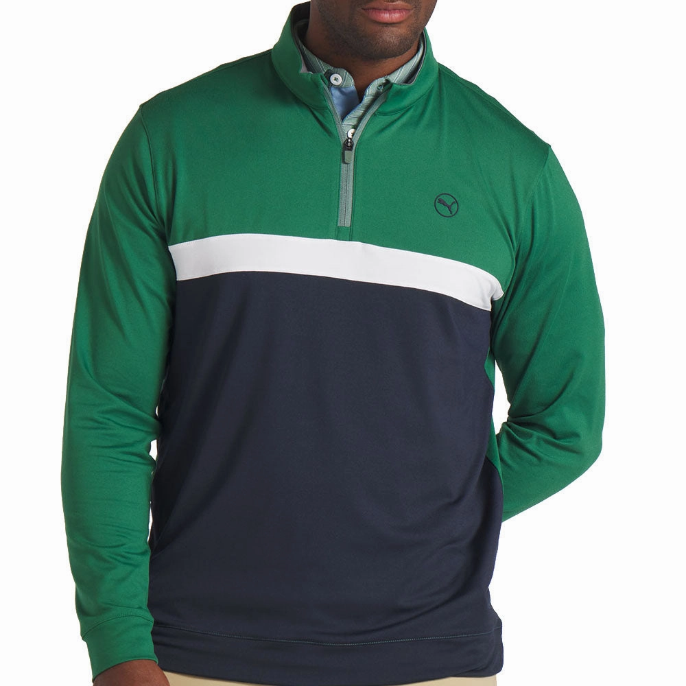 Puma Pure Colorblock 1/4 Zip Pullover - Vine/Deep Navy Relaxed Street