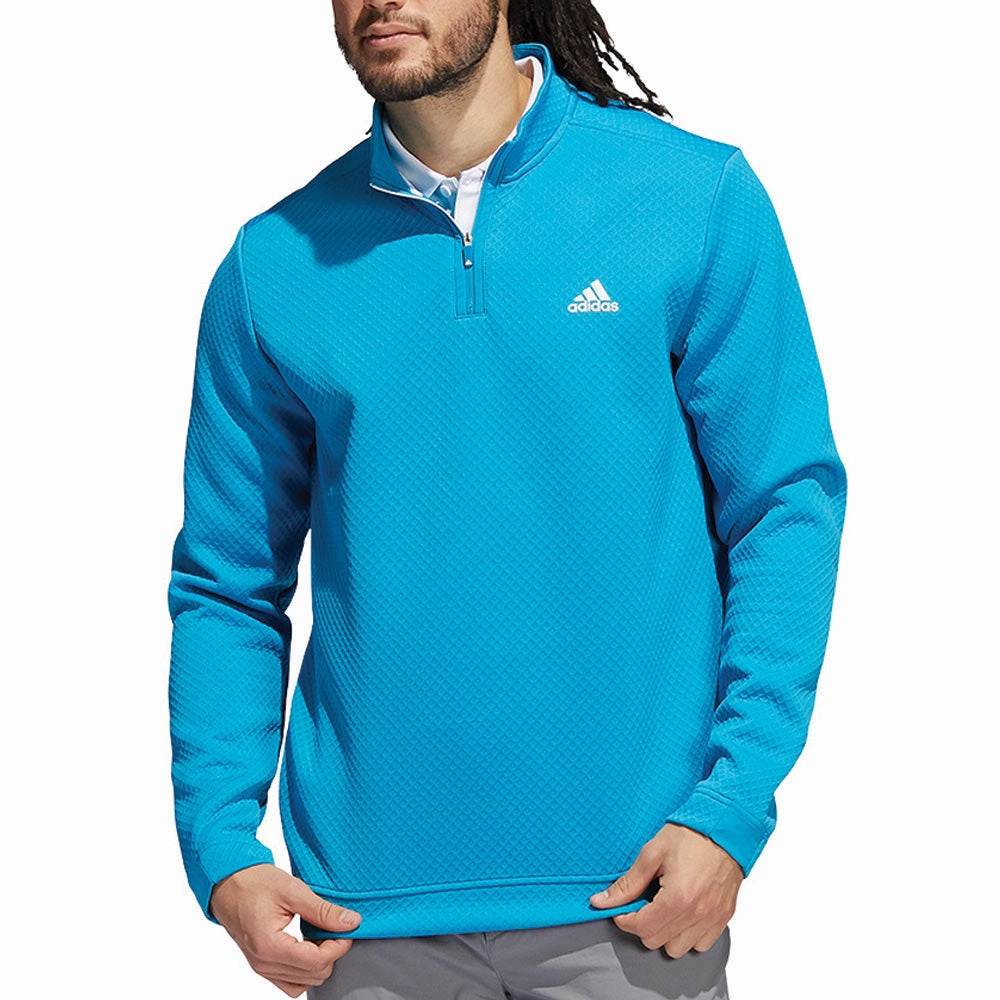 adidas DWR 1/4 Zip Pullover - Sonic Aqua crew neck school wear