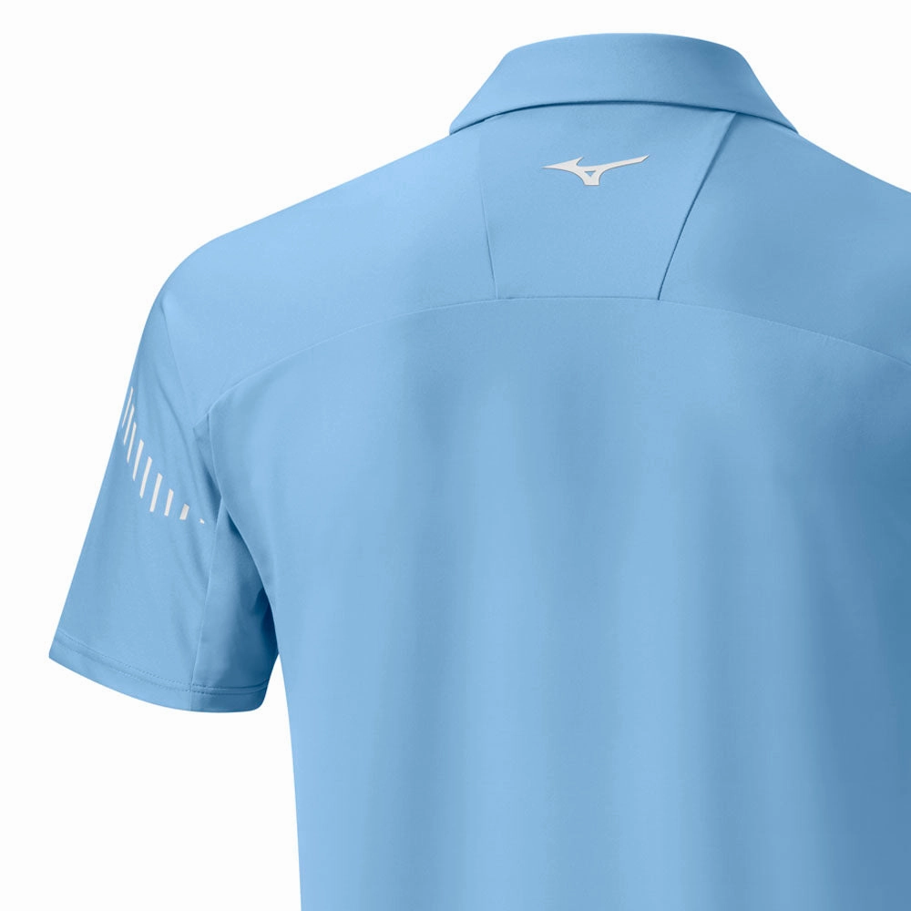 AntiStaticLining Thermoregulating Fabric Mizuno Laser RB Polo Shirt - Air Blue