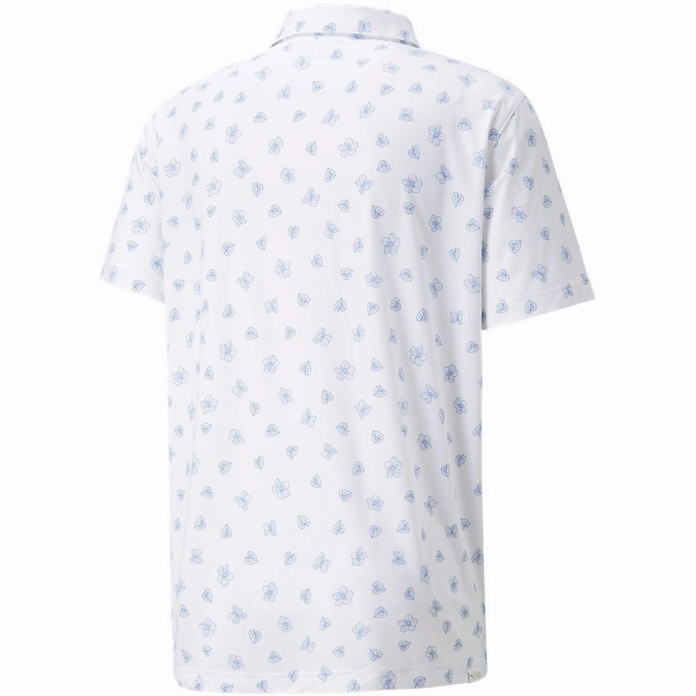 Puma MATTR Spring Polo Shirt - Bright White/Bright Cobalt Flexible Weave