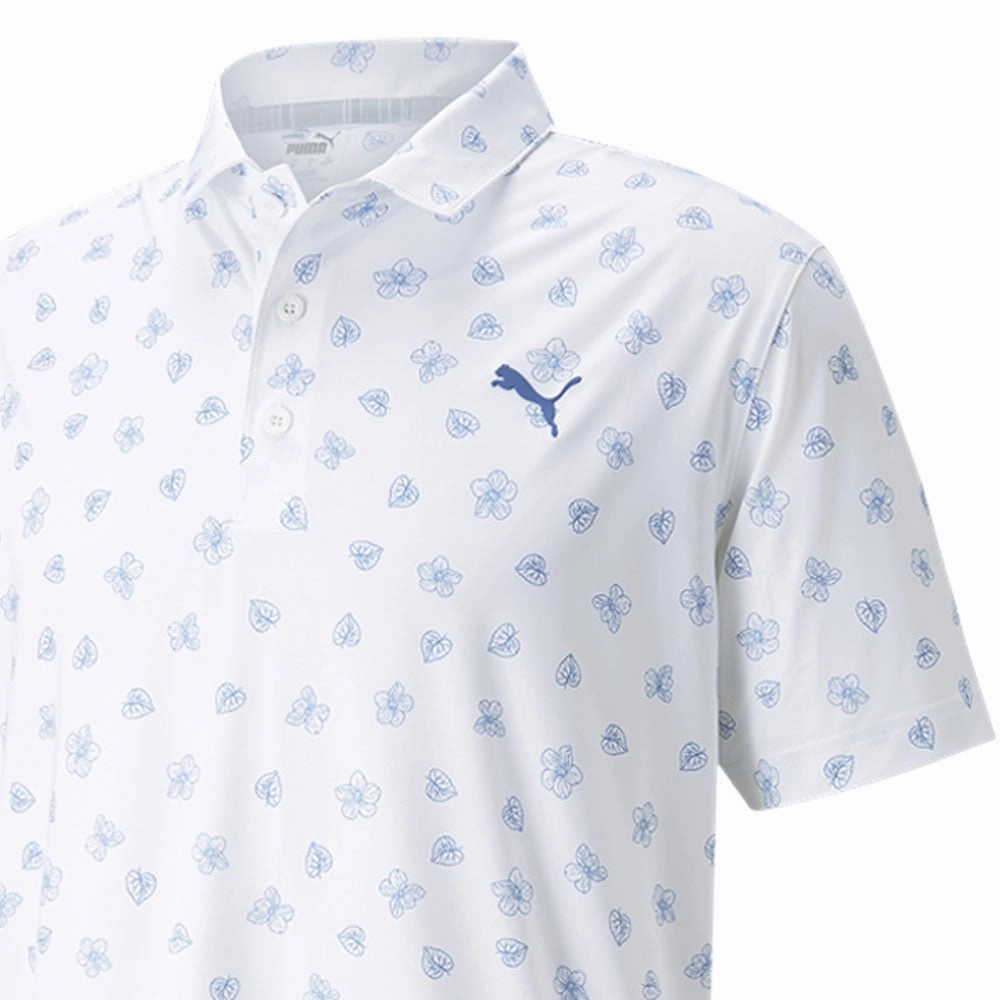 Puma MATTR Spring Polo Shirt - Bright White/Bright Cobalt Cold Wash Optimized Active Trend