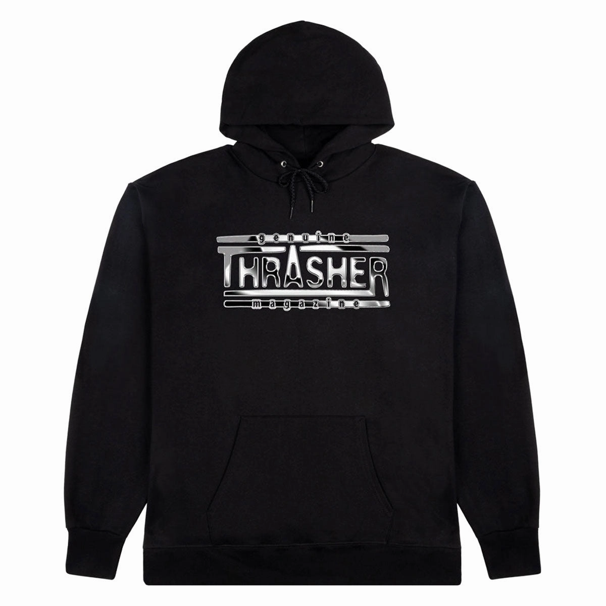 minimalistic Thrasher Chrome Genuine Hoodie - Black