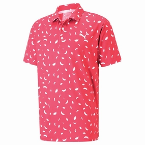 Reinforced Shoulder Sleeveless Puma Cloudspun Feathers Polo Shirt - Teaberry/Bright White