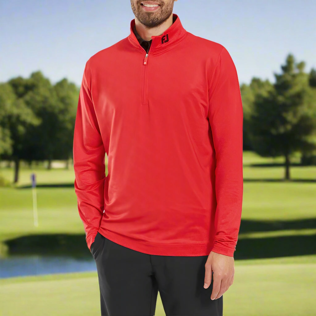 product mountain style allure Drawcord Hood FootJoy Speckle Print Chill-Out Pullover - Hibiscus