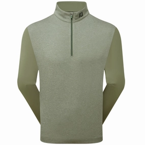 Corduroy FootJoy Tonal Heather Chill-Out Pullover - Olive