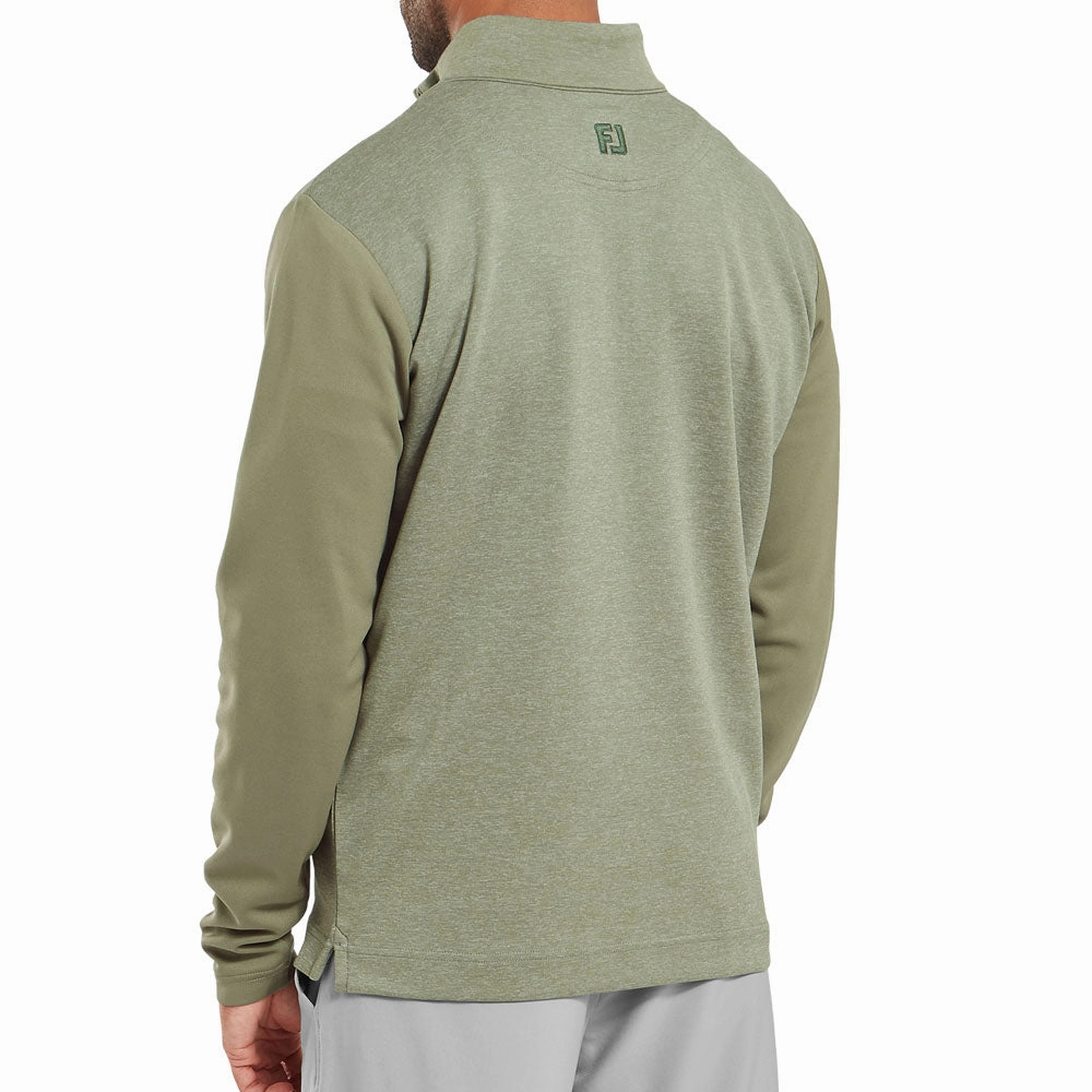 Gym Wear Anti-static FootJoy Tonal Heather Chill-Out Pullover - Olive