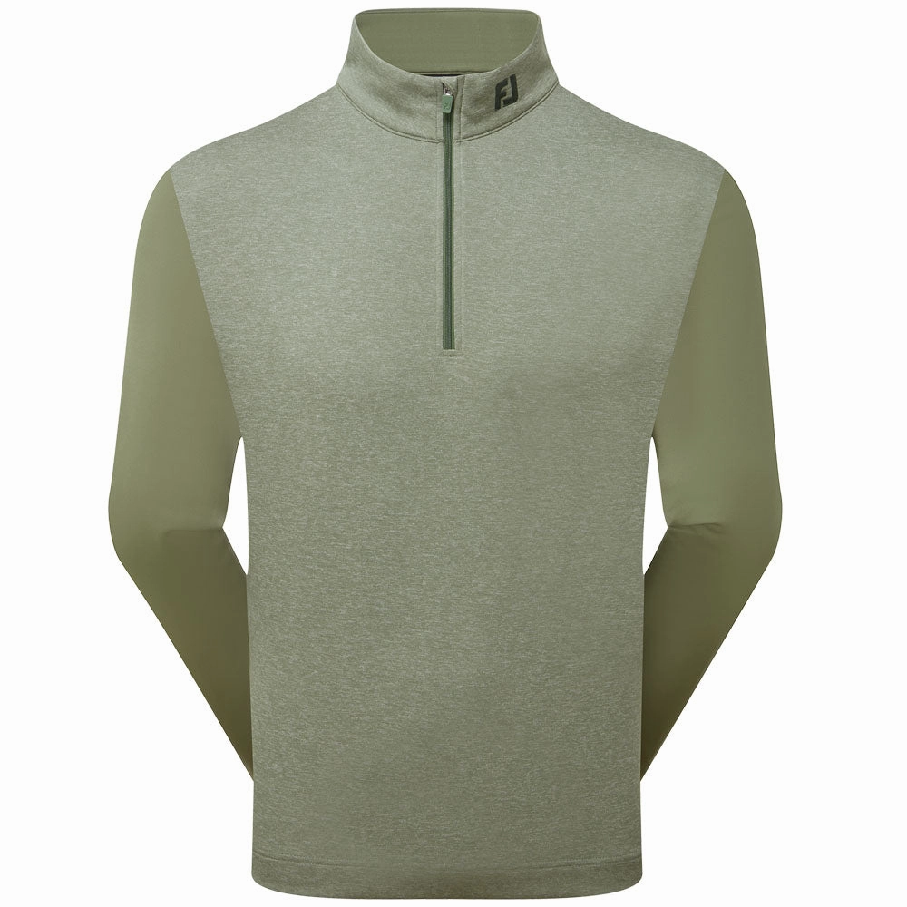 Corduroy FootJoy Tonal Heather Chill-Out Pullover - Olive