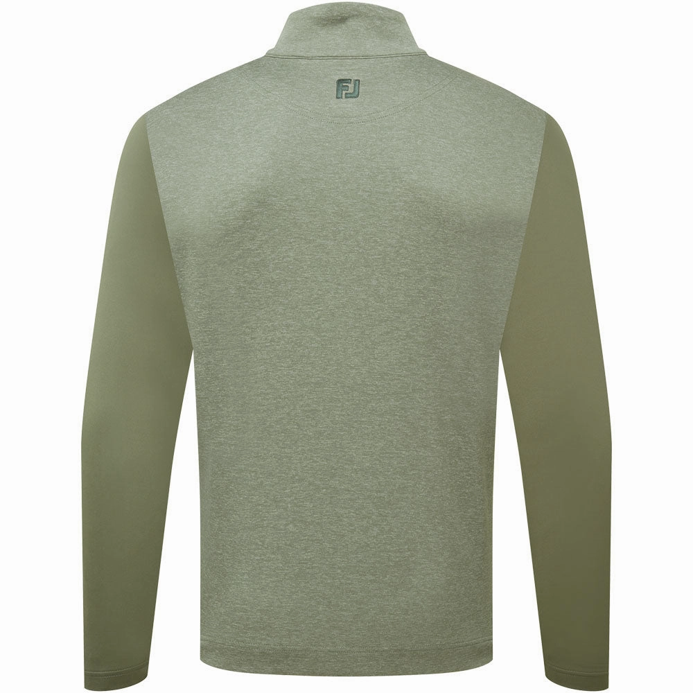 Cotton Blend FootJoy Tonal Heather Chill-Out Pullover - Olive
