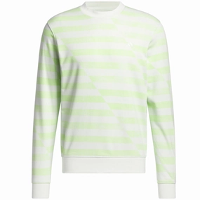 neon colors Cozy All Day adidas Printed Crew Neck Pullover - Crystal Jade/Green Spark