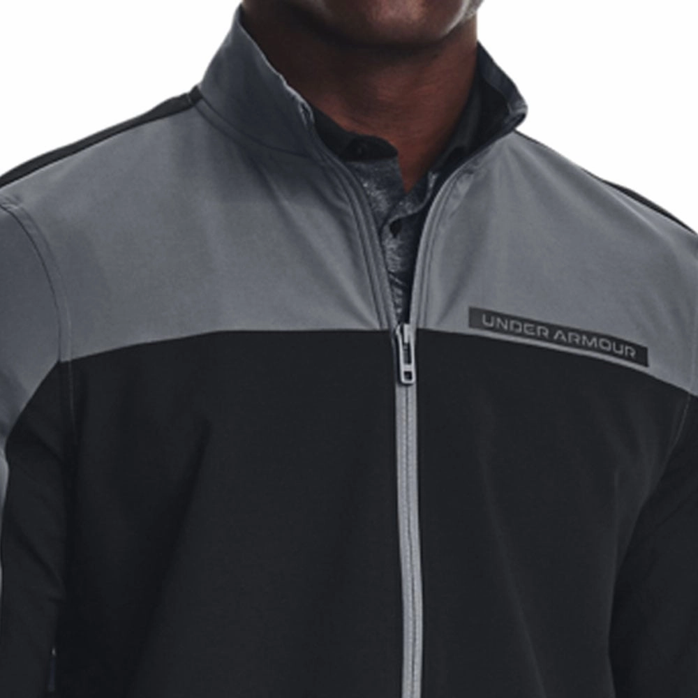 Under Armour Storm Windstrike Full Zip Pullover - Black/Pitch Grey suitable for cycling