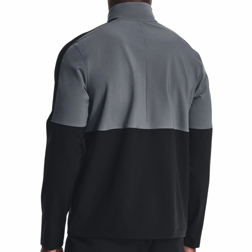 Casual Hoodie Style Cozy Layering Under Armour Storm Windstrike Full Zip Pullover - Black/Pitch Grey