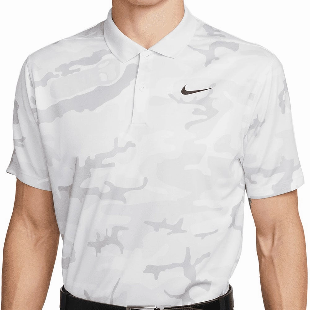Nike Dri-FIT Victory  Camo Polo Shirt - Photon Dust/Summit White/Black Longline Hemline BioBased Fibers