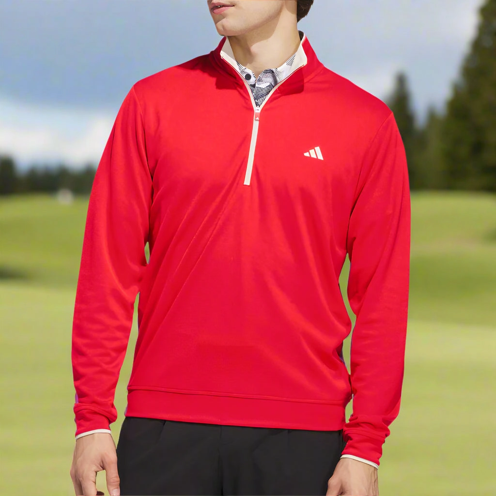 tribal print adidas UPF Lightweight 1/4 Zip Pullover - Pure Ruby