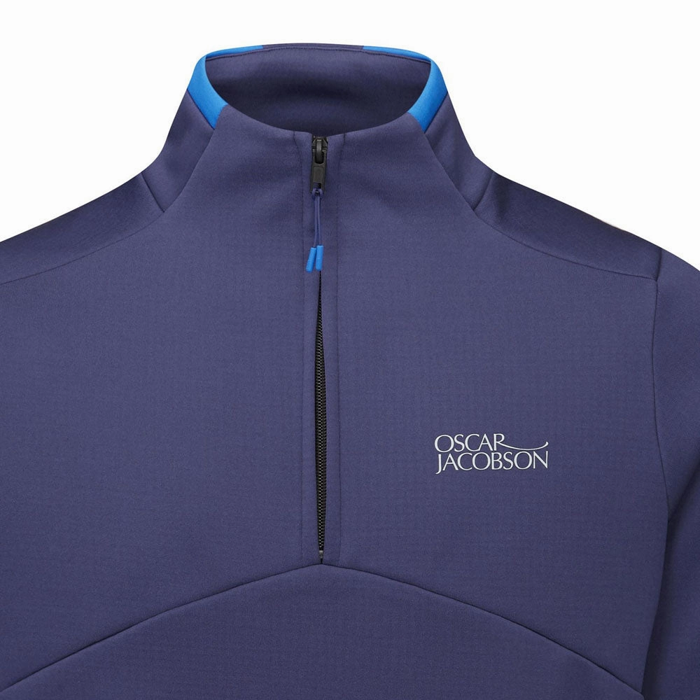 Oscar Jacobson Talbot Tour Mid Layer 1/2 Zip Pullover - Navy Transitional Piece Chill Outfit