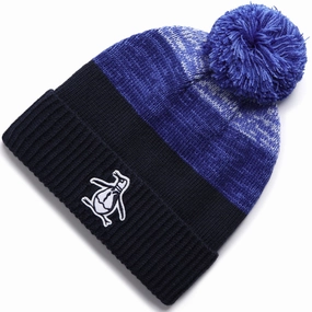 Snapback Look International Travel Original Penguin Rib Cuff Pom Beanie Hat - Black Iris