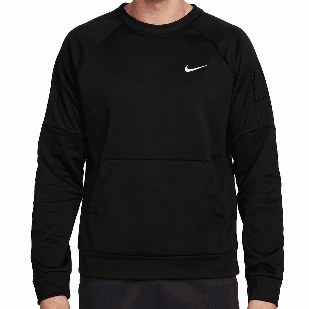 Nike Therma-FIT Crewneck Sweater - Black/White Comfy Streetwear product customization