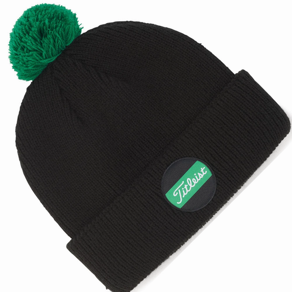 Titleist Shamrock Edition Boardwalk Pom Pom Beanie Hat - Black/Green Urban Gear