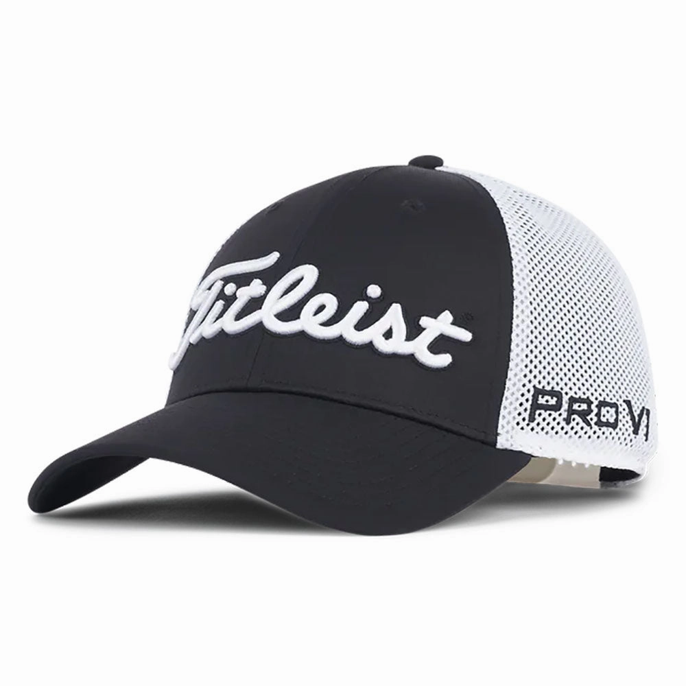 Quilted Panels Warm Weather Accessory Titleist Tour Performance Mesh Cap - White/Black