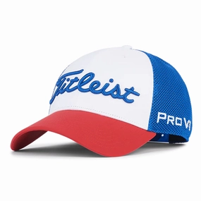 Titleist Tour Performance Mesh Cap - White/Royal/Red UV Protection Sporty Look