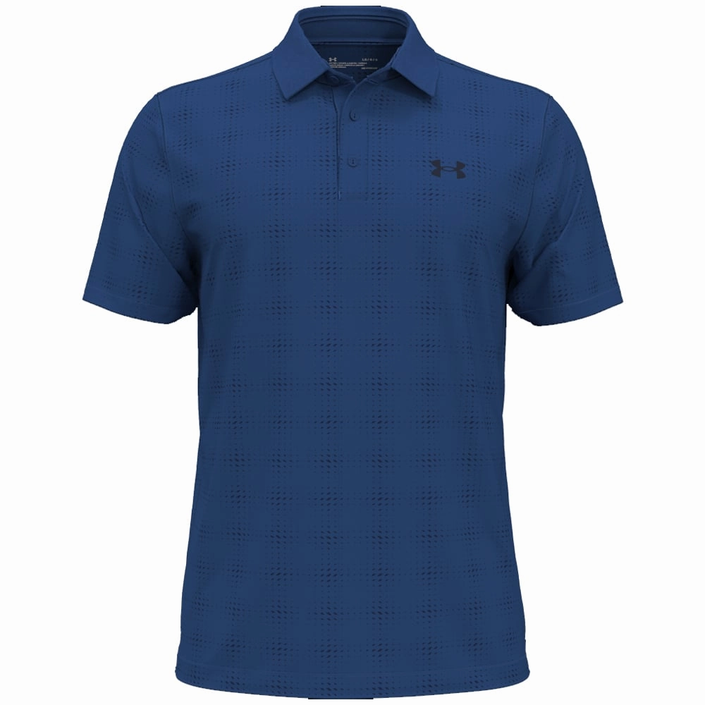 Basic Comfort Relaxed Outfit Under Armour Playoff 3.0 Dueces Grid Printed Polo Shirt - Blue Mirage/Midnight Blue