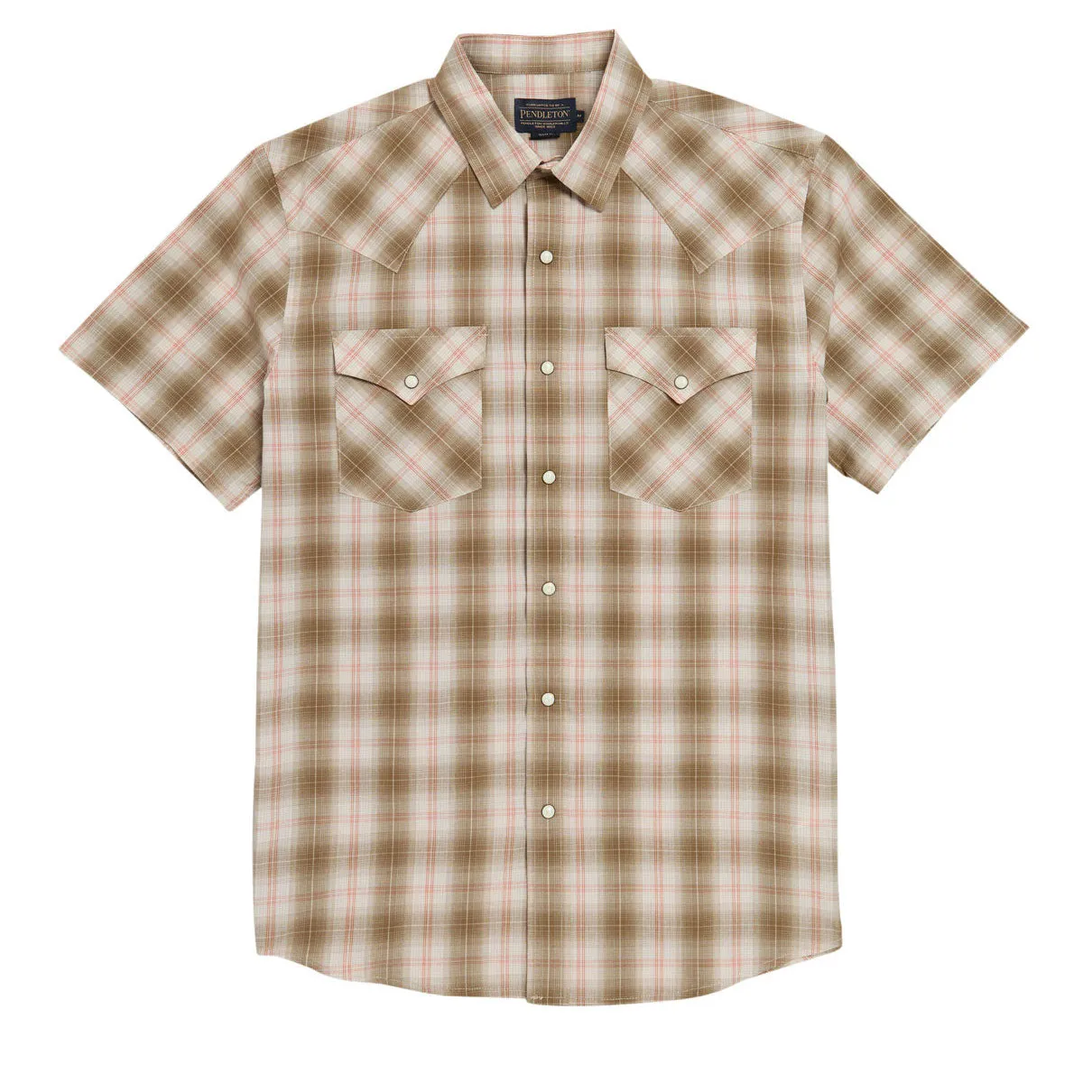 Party Ready Pendleton Frontier Shirt - Tan/Red Plaid