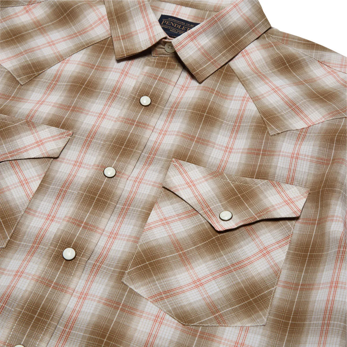Pendleton Frontier Shirt - Tan/Red Plaid hypoallergenic material