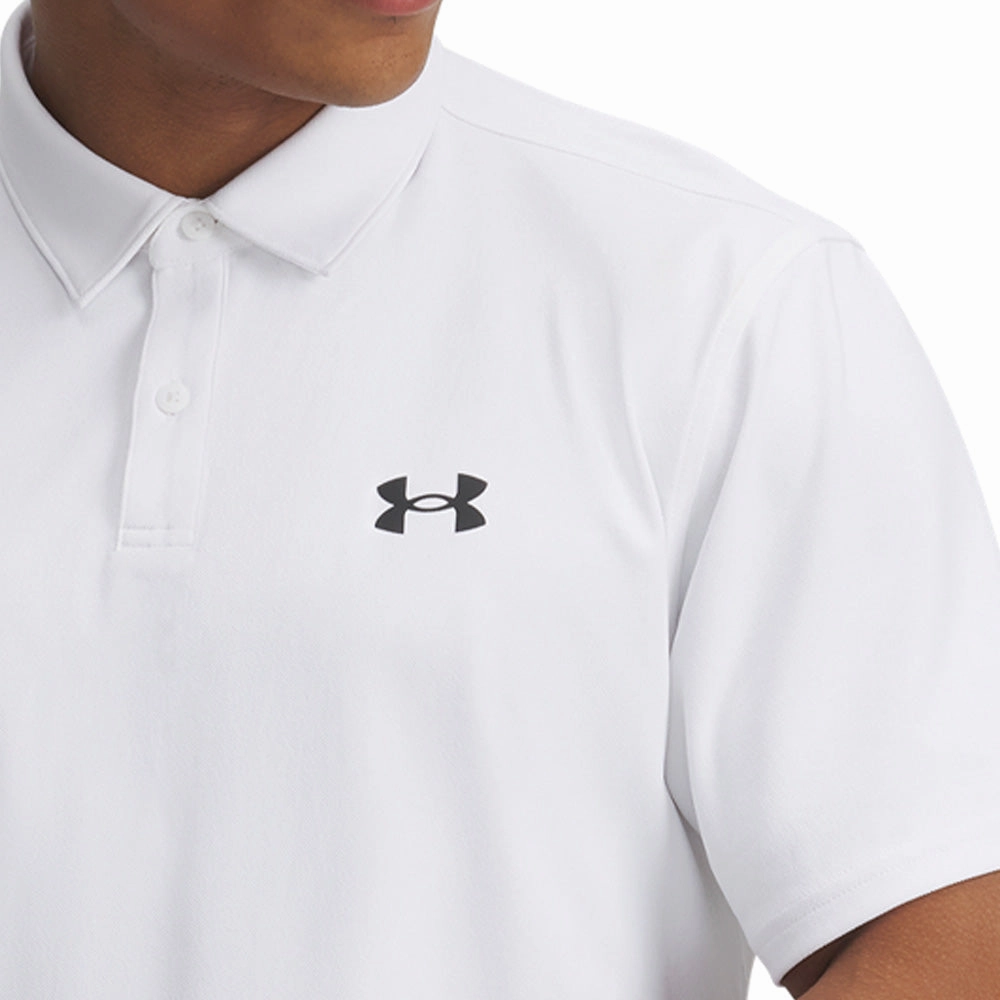 Under Armour T2G Pique Polo Shirt - White/Black Light Comfort Style Soft and breathable