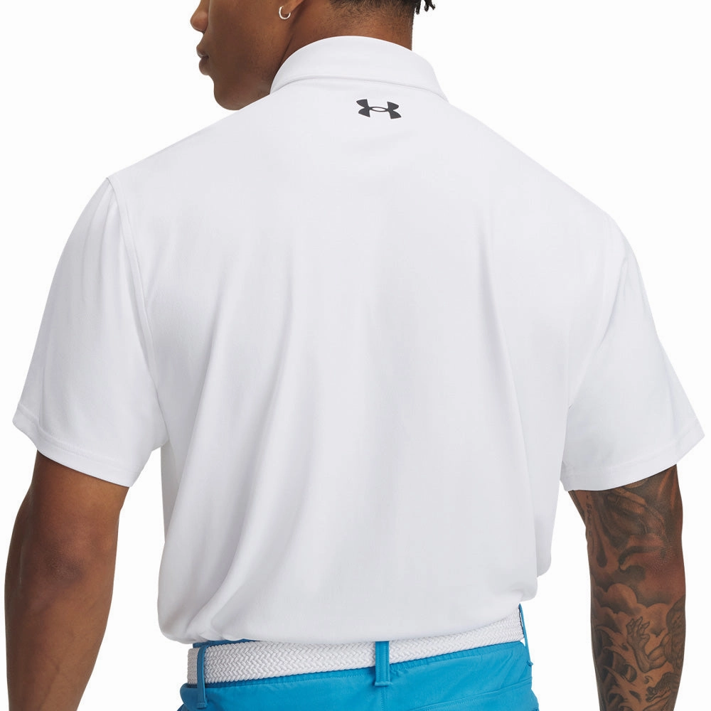 MicroPiqueKnit Flatlock stitching Under Armour T2G Pique Polo Shirt - White/Black