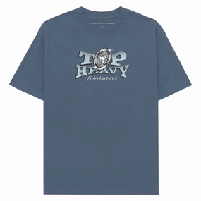 Contrast Inner Binding Minimal Trend Top Heavy Dayton T-Shirt - Indigo Blue