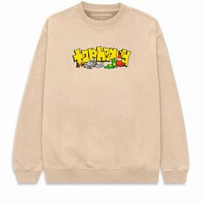 Top Heavy Skate Rat Sweatshirt - Khaki Bettong like