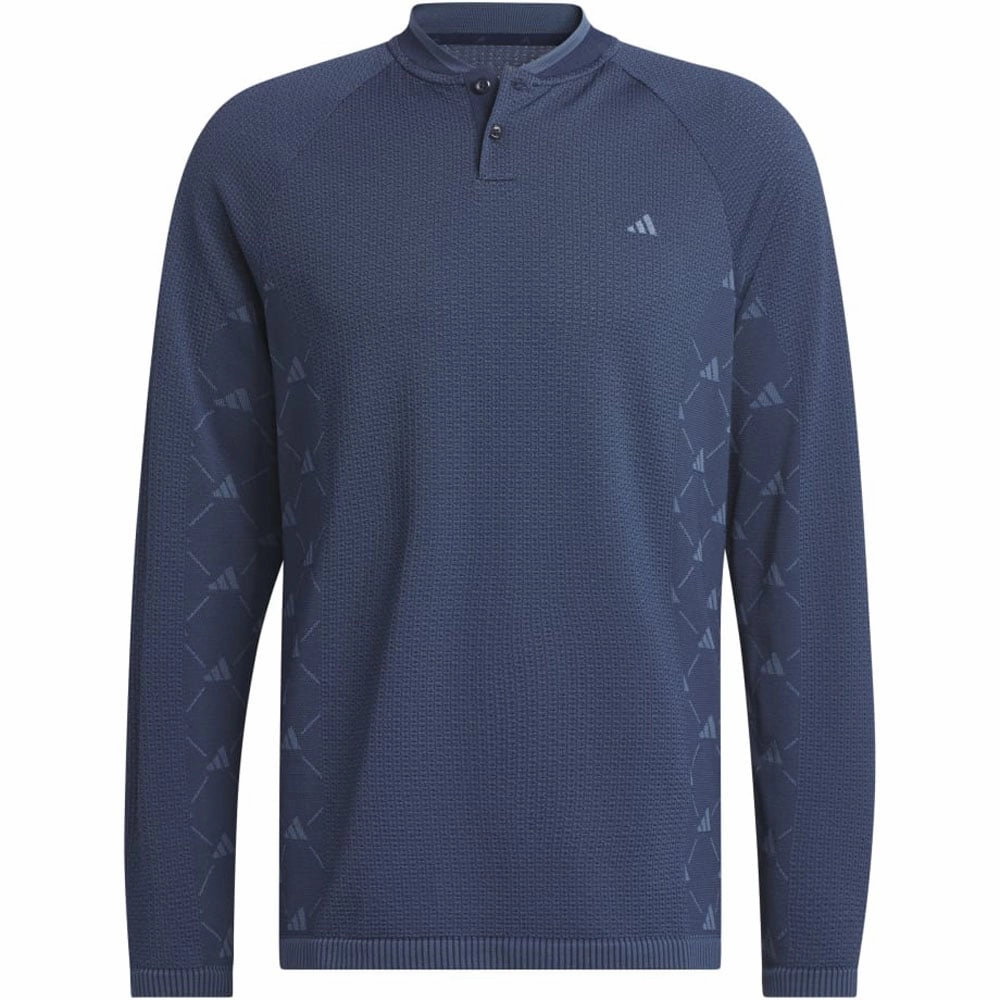 adidas Ultimate365 Tour Primeknit Long Sleeve Polo Shirt - Collegiate Navy Simple Wear