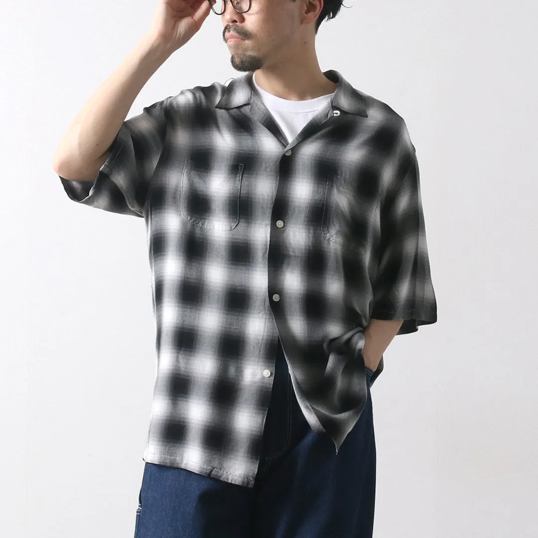 TOWNCRAFT / 60s Ombre Rayon Loop Collar Shirt Organic Cotton