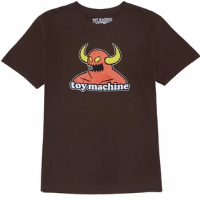 Toy Machine Monster T-Shirt - Brown Floral Pattern