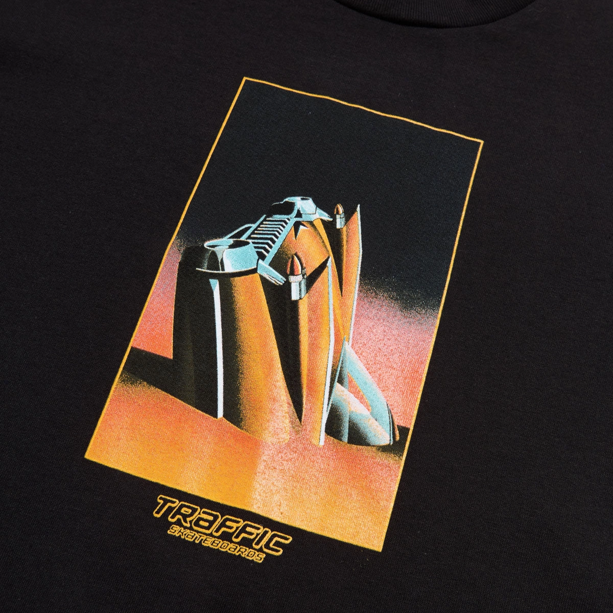 Traffic On The Beach T-Shirt - Black Athletic Wear