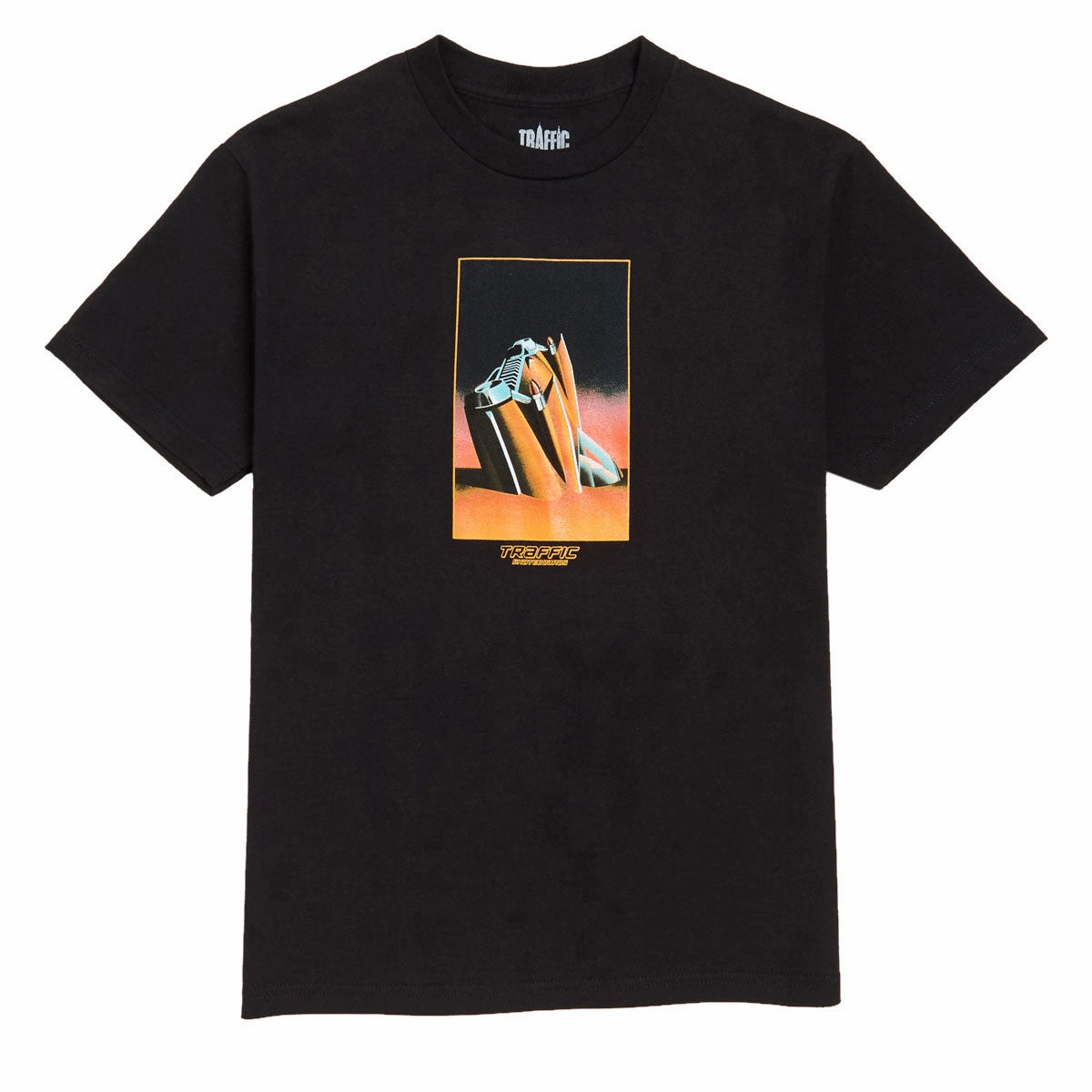 Traffic On The Beach T-Shirt - Black Everyday Essential Christmas