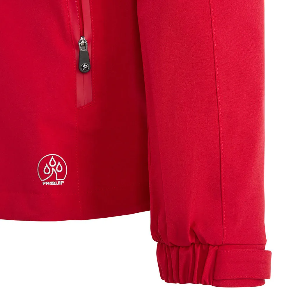 ProQuip Aqualite Waterproof Rain Jacket - Red Adjustable Hood Feature HoodedStyle