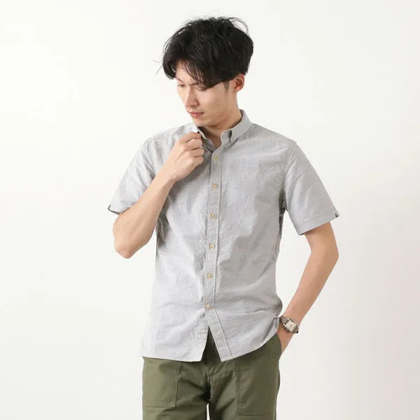 Moisture Wicking Layer High Street Fashion RE MADE IN TOKYO JAPAN / Yellow Stitched Short Sleeve Button Down Shirt