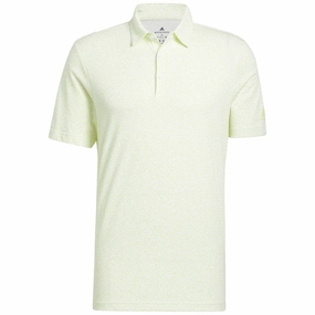 adults' adidas Prime Abstract Print Polo Shirt - White/Pulse Lime