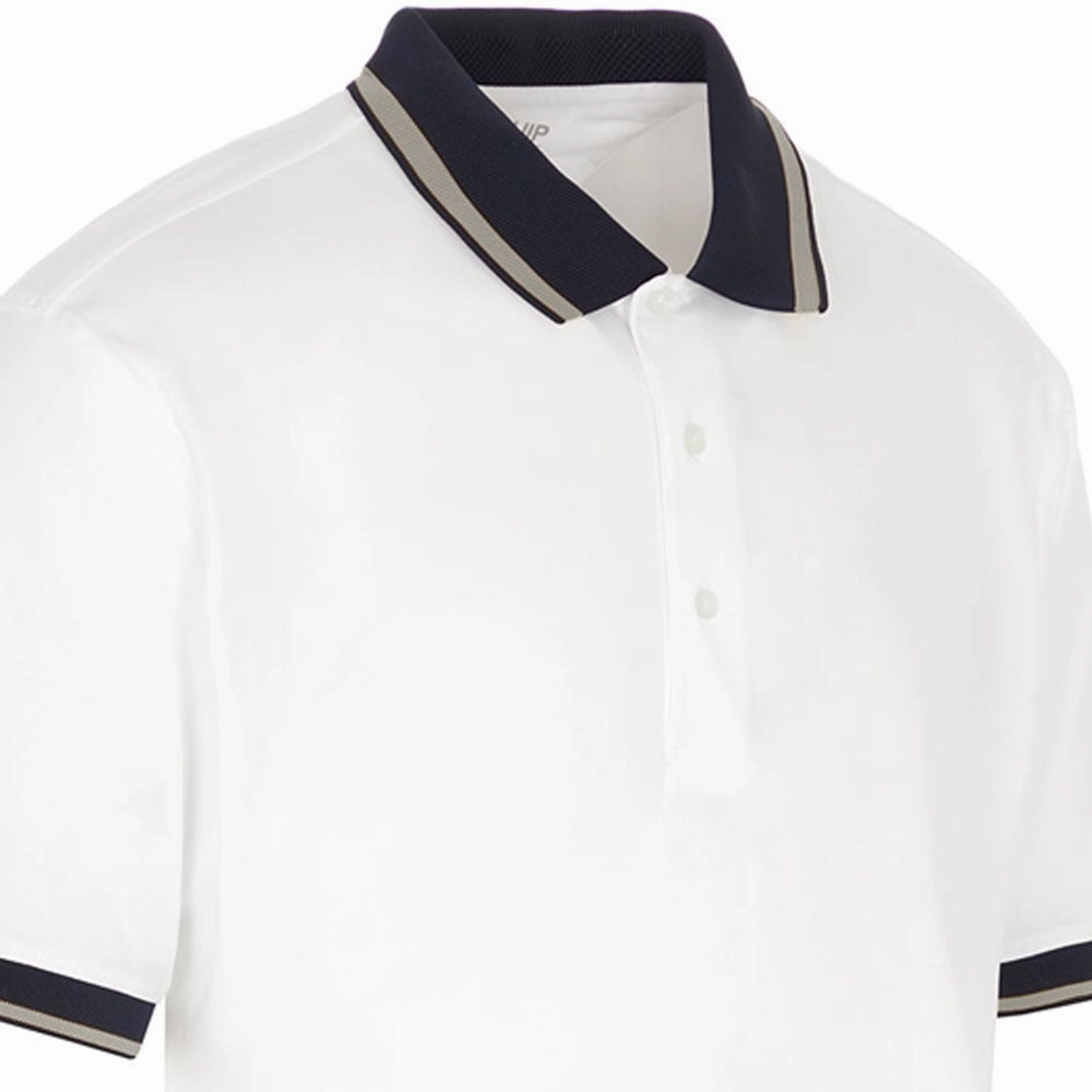ProQuip Sub7 Plain Polo Shirt - White/Grey Essential Comfort Sustainable Production Process