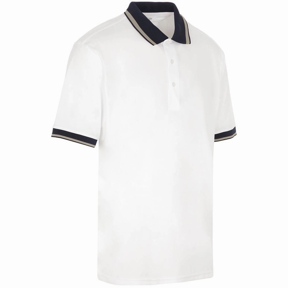 ProQuip Sub7 Plain Polo Shirt - White/Grey suitable for all genders Comfort and Ease