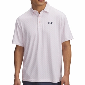 Modern Twist Under Armour Playoff 3.0 Printed Polo Shirt - White/Prime Pink/Downpour Grey