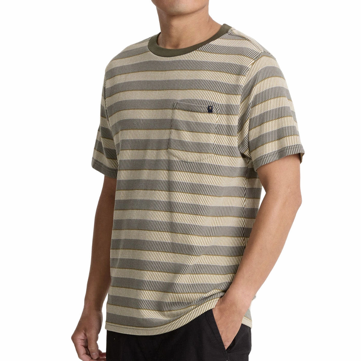 WrinkleFreeFabric Modern Layer Roark Journey Jacquard Crew T-Shirt - Ghost Grey
