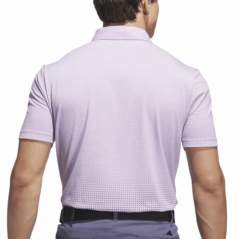 UPF Rated Fabric adidas Go-to Rise Print Sleeve Logo Polo Shirt - Powder Plum
