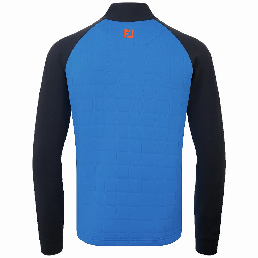 FootJoy Jacquard Chill-Out XP 1/2 Zip Pullover - Sapphire/Black/Orange Breathable Material