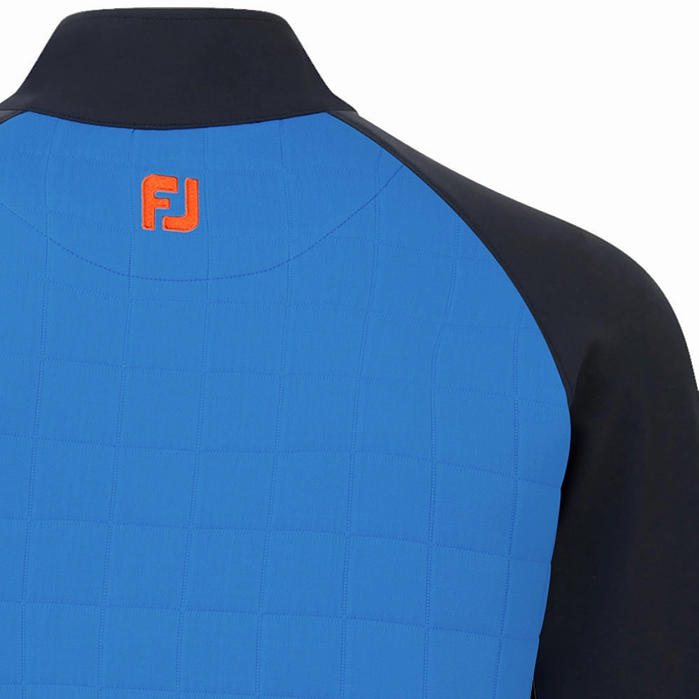 Soft Touch FootJoy Jacquard Chill-Out XP 1/2 Zip Pullover - Sapphire/Black/Orange