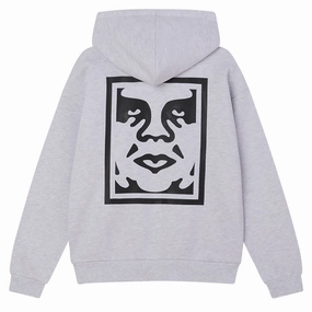 Minimalist Outfit Obey Bold Icon Extra Heavy Hoodie - Ash Grey