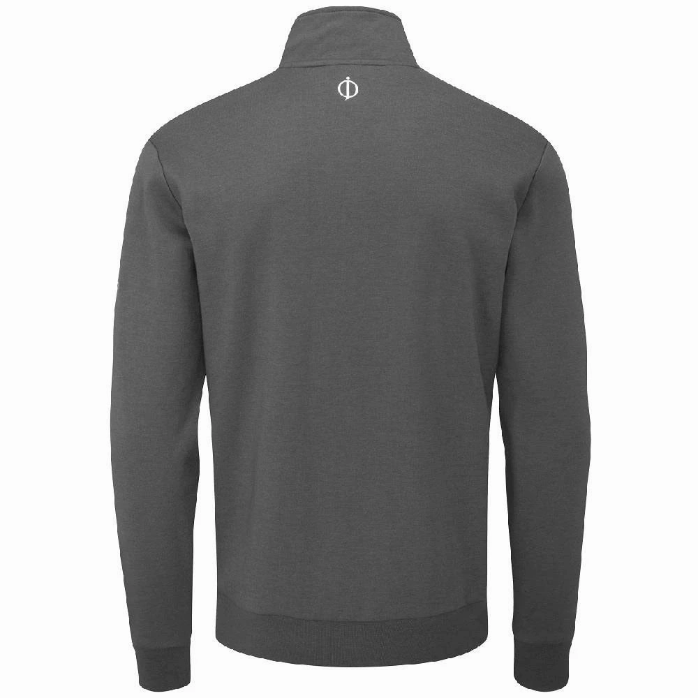 Oscar Jacobson Hawkes 1/4 Zip Pullover - Pewter Trendy Fashion Tweed