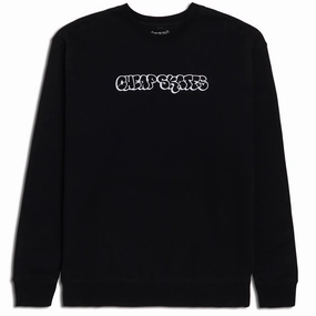 Bold Street Sustainable fashion CCS Cheap Skates Tag Heavy Crewneck Sweatshirt - Black